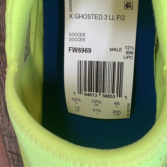Adidas X Ghosted.3 Laceless FG Men Size 13 Soccer Cleats Solar Yellow FW6969 - Picture 6 of 9